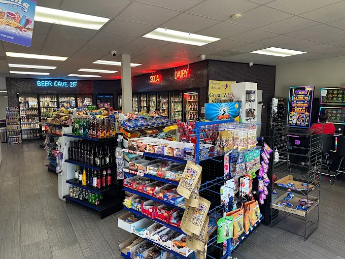 Savannah Mart store interior with coolers and merchandise
