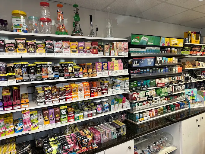 Tobacco products display inside Savannah Mart